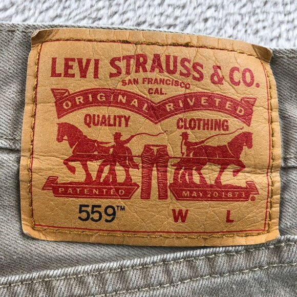 Levi's Mens Pants Size 44x29 Hemmed 559 Khaki Straight Relaxed Classic Casual Po - Picture 12 of 14